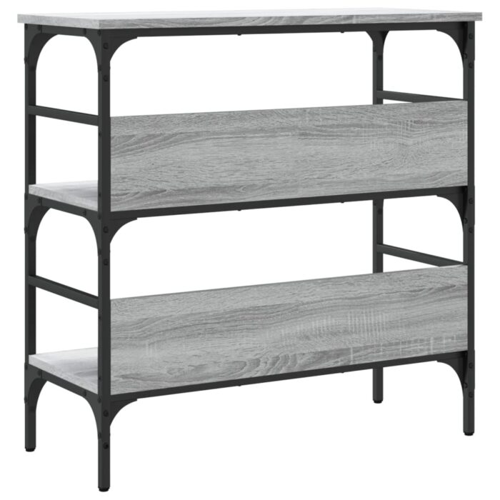 Table console sonoma gris 75x32x75 cm bois d'ingénierie – Image 5