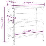 Table console sonoma gris 75x32x75 cm bois d'ingénierie – Image 8