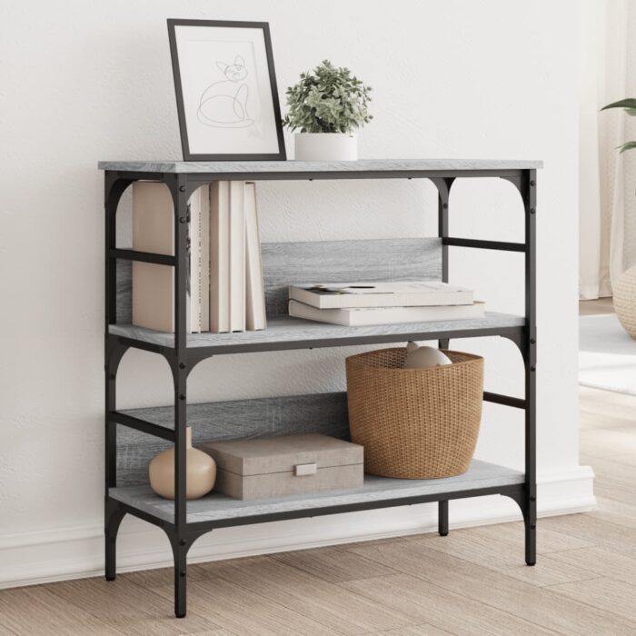 Table console sonoma gris 75x32x75 cm bois d'ingénierie – Image 1