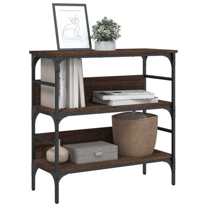 Table console chêne marron 75x32x75 cm bois d'ingénierie – Image 2