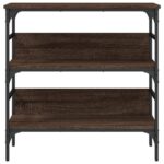 Table console chêne marron 75x32x75 cm bois d'ingénierie – Image 3