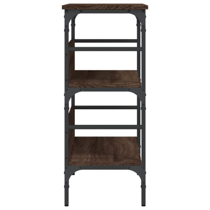 Table console chêne marron 75x32x75 cm bois d'ingénierie – Image 4