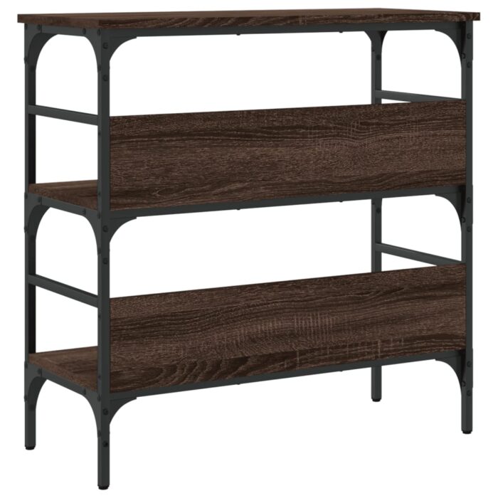 Table console chêne marron 75x32x75 cm bois d'ingénierie – Image 5