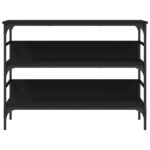 Table console noir 100x32x75 cm bois d'ingénierie – Image 3