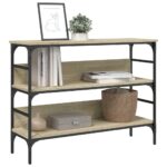 Table console chêne sonoma 100x32x75 cm bois d'ingénierie – Image 2