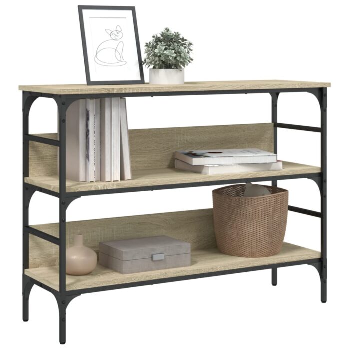Table console chêne sonoma 100x32x75 cm bois d'ingénierie – Image 2