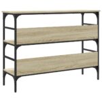 Table console chêne sonoma 100x32x75 cm bois d'ingénierie – Image 5