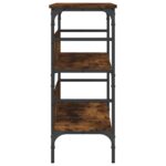 Table console chêne fumé 100x32x75 cm bois d'ingénierie – Image 4