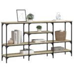 Table console chêne sonoma 160x29x80 cm bois d'ingénierie – Image 2
