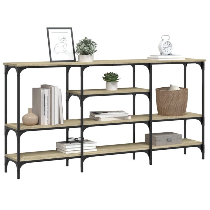 Table console chêne sonoma 160x29x80 cm bois d'ingénierie – Image 2