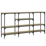 Table console chêne sonoma 160x29x80 cm bois d'ingénierie – Image 5