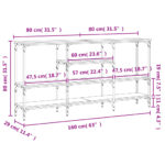 Table console chêne sonoma 160x29x80 cm bois d'ingénierie – Image 8