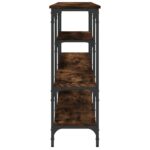 Table console chêne fumé 160x29x80 cm bois d'ingénierie – Image 4