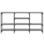 Table console sonoma gris 160x29x80 cm bois d'ingénierie – Image 3