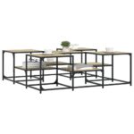 Table basse chêne sonoma 121x121x40 cm bois d'ingénierie – Image 2