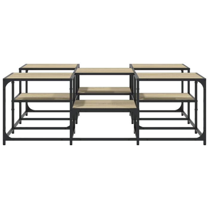 Table basse chêne sonoma 121x121x40 cm bois d'ingénierie – Image 3