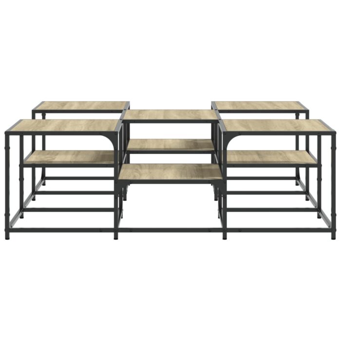 Table basse chêne sonoma 121x121x40 cm bois d'ingénierie – Image 4