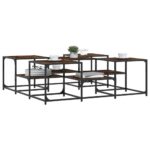 Table basse chêne fumé 121x121x40 cm bois d'ingénierie – Image 2