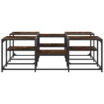 Table basse chêne fumé 121x121x40 cm bois d'ingénierie – Image 3