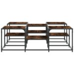 Table basse chêne fumé 121x121x40 cm bois d'ingénierie – Image 4