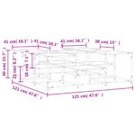 Table basse chêne fumé 121x121x40 cm bois d'ingénierie – Image 8