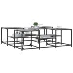 Table basse sonoma gris 121x121x40 cm bois d'ingénierie – Image 2