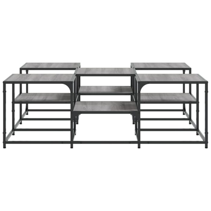 Table basse sonoma gris 121x121x40 cm bois d'ingénierie – Image 4