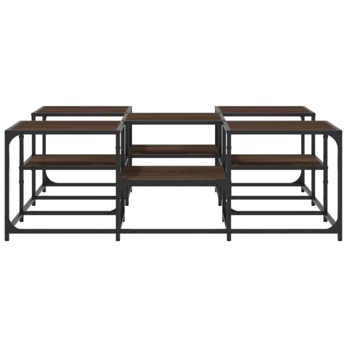 Table basse chêne marron 121x121x40 cm bois d'ingénierie – Image 3