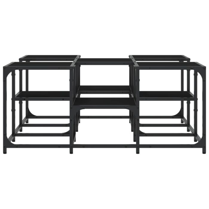 Table basse noir 91x91x40 cm bois d'ingénierie – Image 3