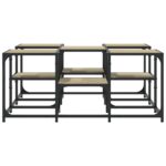 Table basse chêne sonoma 91x91x40 cm bois d'ingénierie – Image 3