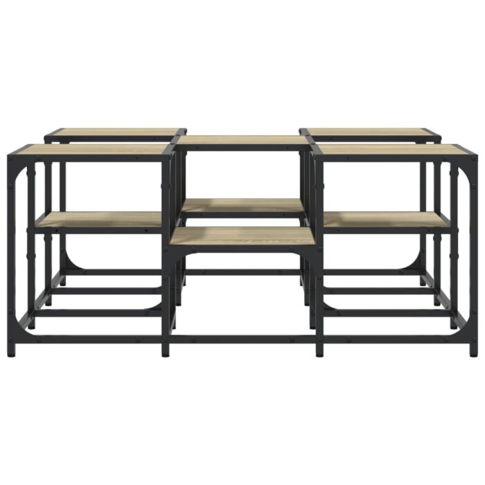 Table basse chêne sonoma 91x91x40 cm bois d'ingénierie – Image 3