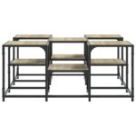 Table basse chêne sonoma 91x91x40 cm bois d'ingénierie – Image 4