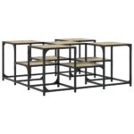 Table basse chêne sonoma 91x91x40 cm bois d'ingénierie – Image 5