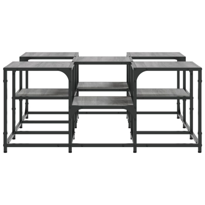 Table basse sonoma gris 91x91x40 cm bois d'ingénierie – Image 4