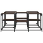 Table basse chêne marron 91x91x40 cm bois d'ingénierie – Image 3