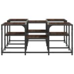 Table basse chêne marron 91x91x40 cm bois d'ingénierie – Image 4