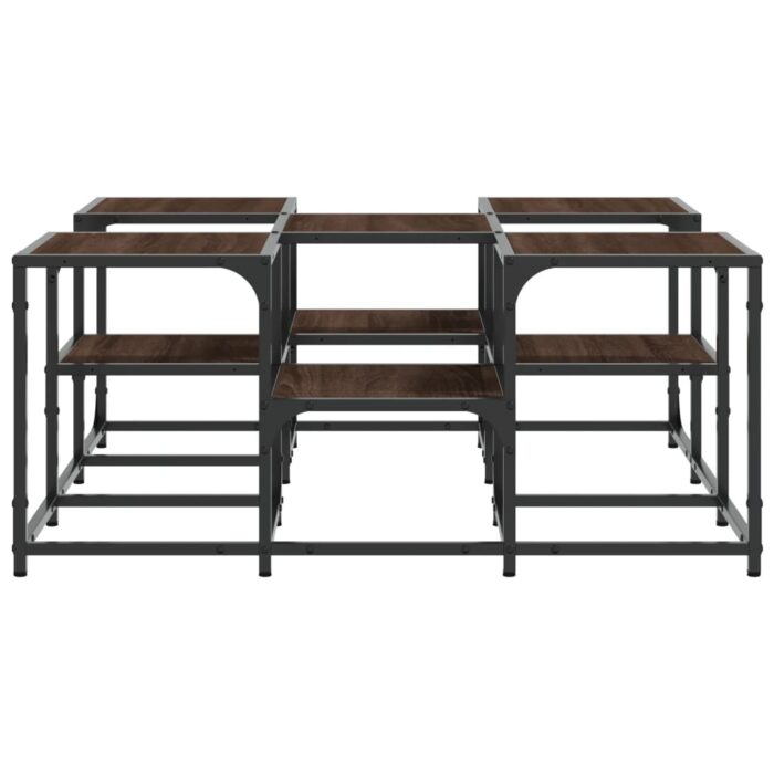 Table basse chêne marron 91x91x40 cm bois d'ingénierie – Image 4