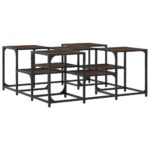 Table basse chêne marron 91x91x40 cm bois d'ingénierie – Image 5