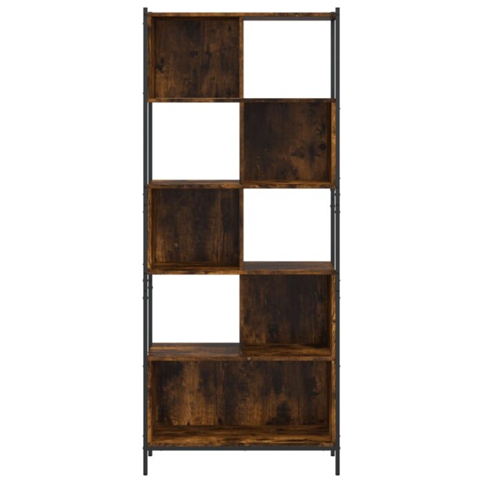 Bibliothèque chêne fumé 72x28x172 cm bois d'ingénierie – Image 3