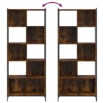 Bibliothèque chêne fumé 72x28x172 cm bois d'ingénierie – Image 6