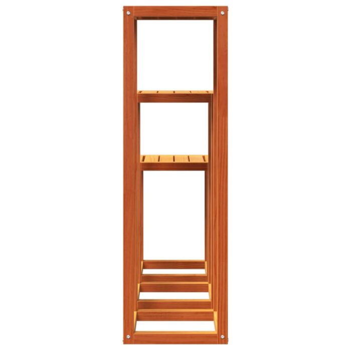 Supports pour plantes 3 pcs marron cire bois de pin massif – Image 4