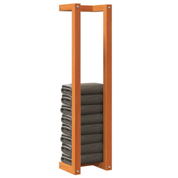 Porte-serviette marron cire 23x18x90 cm bois de pin massif – Image 2