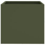 Jardinière vert olive 32x30x29 cm acier – Image 3