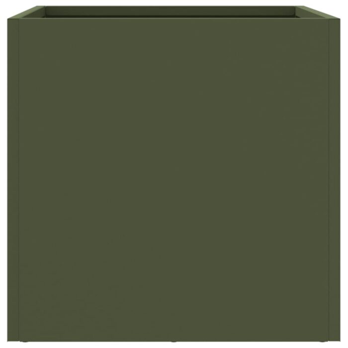 Jardinière vert olive 32x30x29 cm acier – Image 4