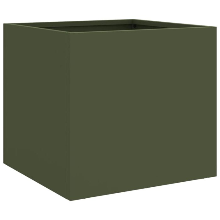 Jardinière vert olive 32x30x29 cm acier – Image 5