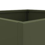 Jardinière vert olive 32x30x29 cm acier – Image 6