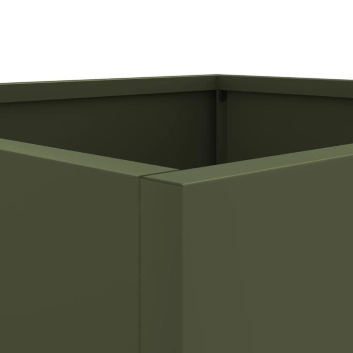 Jardinière vert olive 32x30x29 cm acier – Image 6