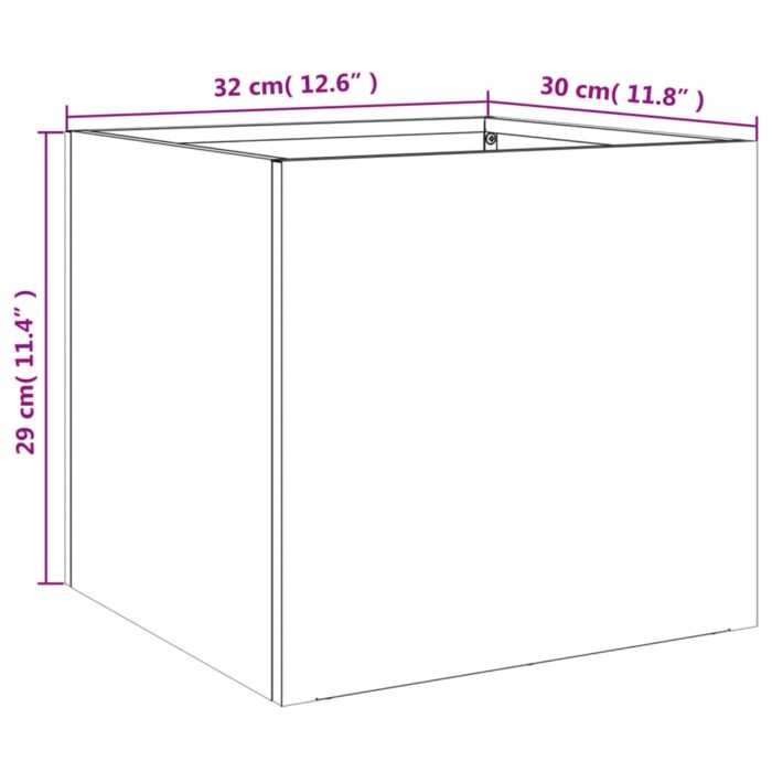 Jardinière vert olive 32x30x29 cm acier – Image 8