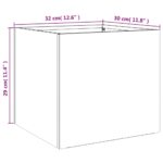 Jardinière vert olive 32x30x29 cm acier – Image 9