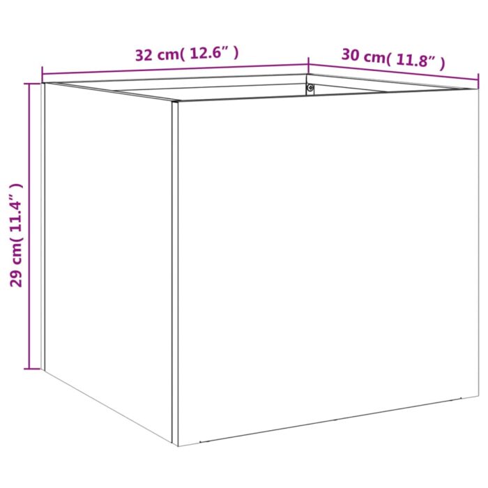 Jardinière vert olive 32x30x29 cm acier – Image 9